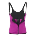 Gilet amincissant en néoprène rose pour femme avec fermeture éclair et crochets de sauna - 3XL / Hauts / Rose rouge