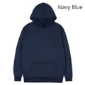 Sweat à capuche bleu marine surdimensionné pour femme, style décontracté automne - S / Hauts / Bleu marine