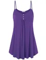 Robe d'été sans manches violette élégante avec bretelles fines et détails boutons - 3XL / Robes / Violet