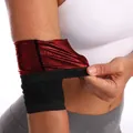 Professional pack of 2 red and black sauna sweat arm bands for fitness and training - Red
