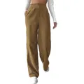 Stylish women's high waist brown corduroy wide leg pants for autumn casual daily wear - XS / Bottoms / Brown
