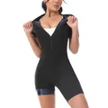 Body de sauna noir pour femmes pour le fitness avec fermeture éclair et manches courtes - S / Combinaisons / Bleu