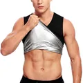 Men's silver-coated sauna sweat vest for fitness and body shaping - 4XL/5XL / Tops / Silver
