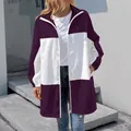 Giacca a vento impermeabile con cappuccio bicolore per sport all'aperto e tempo libero - Taglia S / Top / Viola