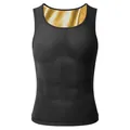 Men's sauna sweat vest with heat-trapping silver coating for fitness and body shaping. - 4XL/5XL / Tops / Gold