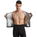 Gilet de sauna pour hommes avec revêtement argenté montrant un effet de sudation rapide. - S/M / Hauts / Noir à Revêtement Argent