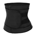 Gaine amincissante pour femme avec fermeture éclair et double velcro noir sport fitness - S / Hauts / Noir