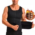 Men's sports compression vest with waist trainer belt for weight loss and back support - S / Top (Single Belt) / Black