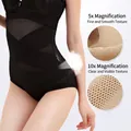 Detailed close-up showing breathable mesh fabric texture on a black waist trainer shaper - M / Tops / Black