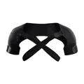 Adjustable black compression shoulder brace for sports support and injury prevention - S/M / Double Shoulder Brace / Black