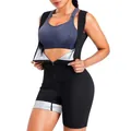 Détail de la combinaison de sudation pour femmes avec doublure argentée et zip - S / Haut Et Bas / Argent
