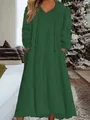 Robe longue à capuche en peluche vert foncé pour le confort et la détente hiver - Vert Foncé