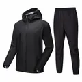 Combinaison de sauna à capuche noire professionnelle pour homme fitness et sport - S / Haut Et Bas / Noir
