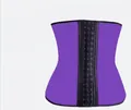 Premium purple waist trainer corset with triple row hook closure for tummy control - Purple