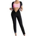 Combinaison de sauna fitness noire pour femme pour le yoga et la perte de poids - S / Combinaison Courte Doublure Bleue (Haut Et Bas) / Noir (Doublure Bleue)