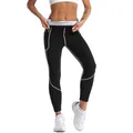 Leggings de sauna taille haute pour femmes avec revêtement argenté et poches sport. - S / Bas / Noir/Argenté