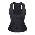 Gilet de sudation noir pour femme avec ceinture réglable pour le sport et fitness. - S / Hauts / Ceinture simple à agrafes trois rangs (Push-up) / Noir
