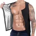 Gilet de sauna pour hommes avec doublure argentée piégeant la chaleur - 4XL/5XL / Hauts / Style Argenté avec Fermeture Éclair