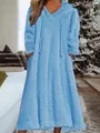 Robe longue à capuche en polaire bleu clair, vêtement d'intérieur oversize à manches longues - Bleu lac