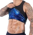 Gilet de sudation sauna pour hommes avec doublure bleue pour fitness - 4XL/5XL / Hauts / Style de Gilet Bleu
