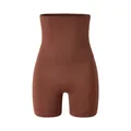 Pantalones cortos moldeadores profesionales sin costuras de talle alto marrón café - Café / 3XL
