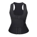 Gilet stringivita nero regolabile con chiusura a ganci per il fitness femminile - Taglia S / Top / Cintura singola con gancetti a tre file (Push-up) / Nero