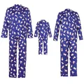 Cozy matching family Christmas pajamas set featuring cute polar bear prints on navy blue - Baby-3M / Dresses