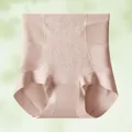 High-waisted seamless shaping panties with lace tummy control panel in nude tone - M / Rose Pink