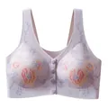 Lavender wireless front-closure bra with elegant vintage Chinese floral embroidery - M / Tops / Purple