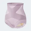 Culotte gainante taille haute sans couture en violet clair avec design croisé abdominal - M / Bas / Violet