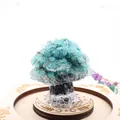 Detailed macro view of a turquoise crystal gravel resin tree for office desktop decor. - 5cm*4.2cm / Turquoise