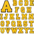 7cm yellow chenille alphabet patches A-Z with black border embroidery - Yellow on Black Base (Set of 26)