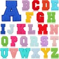 Set of colorful chenille embroidery alphabet patches A-Z for DIY clothing decoration - Multi-color Style B (Set of 26)