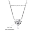 Detailed macro view of 8mm heart-shaped moissanite pendant on 925 sterling silver chain - 45 cm / Heart Silver