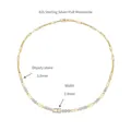 Specifiche dettagliate della collana in argento 925 con pietre di moissanite - 45cm / Oro