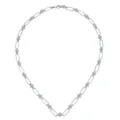 Elegant silver-toned paperclip chain necklace with 4.5mm round Moissanite accents. - Approx. 40CM / Necklace / White Gold