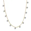Dainty gold chain necklace with multiple sparkling moissanite star pendants for women - Starry Sky Clavicle Chain / 0.5 Carat * 12 Pieces / Gold