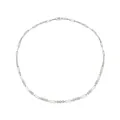 Elegante collana a graffetta in argento S925 con pietre moissanite tonde da 3,0 mm - 45cm / Oro bianco