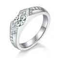 Elegante anello in moissanite taglio marquise in argento 925 con piccole pietre pavé - Taglia US 5 / Stile Marquise Tutto Bianco (1ct)