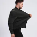 Premium black long sleeve dress shirt with high stretch fabric feature - Black (Long Sleeve) / EU Plus Size - Contact Support for Details!!!