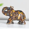 Figura de elefante de resina con ojo de tigre para decoración de escritorio y suerte - Ojo de tigre