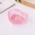 Cuenco de resina de cristal natural rosa en forma de corazón con copos de oro - Estilo Cuarzo Rosa