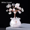Miniature hand-woven clear quartz money tree crystal ornament for desktop home decor - White Crystal