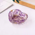 Cuenco de resina con forma de corazón de cristal amatista con láminas de oro - Estilo Amatista