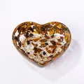 Cuenco de resina de cristal de ojo de tigre natural en forma de corazón con oro - Estilo Ojo de Tigre