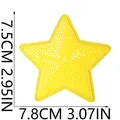 Yellow sequin star embroidered patch for DIY clothing decoration measuring 7.8x7.5cm - 五角星亮片(X26LB-12-29) / 1 Piece / Yellow Glitter