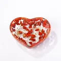 Cuenco de resina en forma de corazón con chips de jaspe rojo y pan de oro - Estilo Jaspe Rojo
