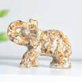 Figura de elefante de la suerte hecha de piedras de cristal natural y resina decor - Ágata Loca