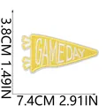 Dimensions of yellow Game Day embroidered patch: 7.4cm x 3.8cm detail view. - 三角旗(X26LB-088-34) / 1 Piece / Yellow