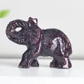 Figura de elefante de resina de cristal granate rojo natural para decoración mesa - Granate